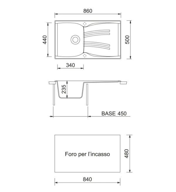 Telma Naiky Single Bow Composite Sink - Image 2