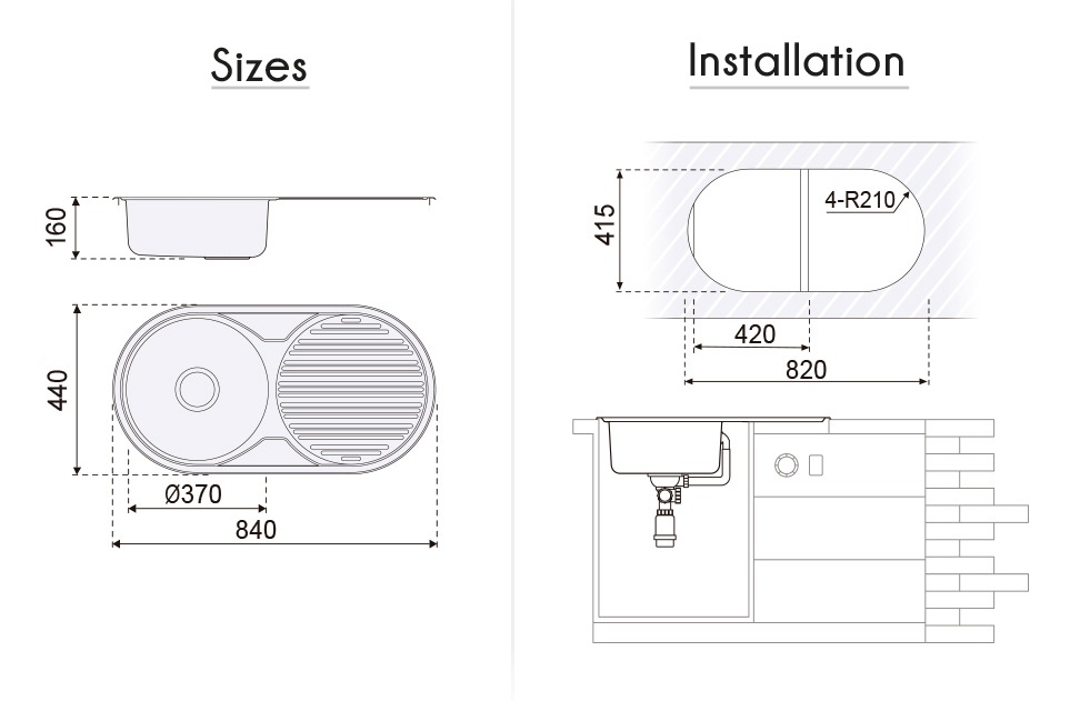London Single Bowl T/M Sink - Image 3